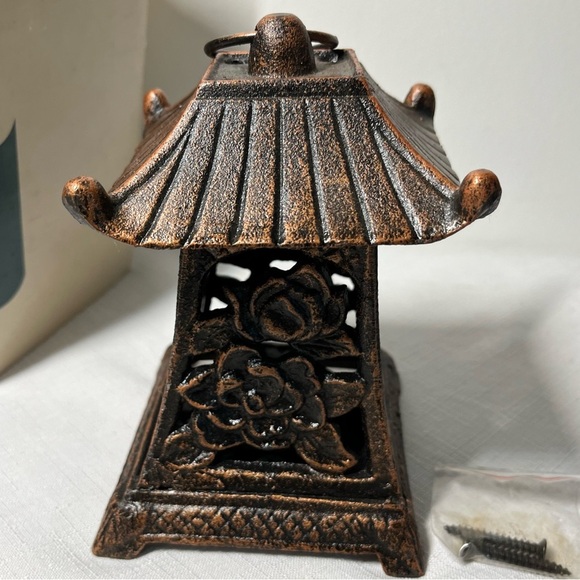 PartyLite Antique Bronze Cast Iron LOTUS LANTERN - Picture 5 of 7